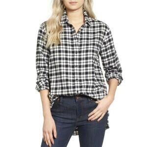 Madewell Flannel Oversized Bridgeport Plaid Shirt Multicolor Womens Size Large